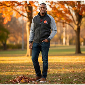 NFL 37 Nfl Cleveland brown heavy zipped sweatshirt jacket size small